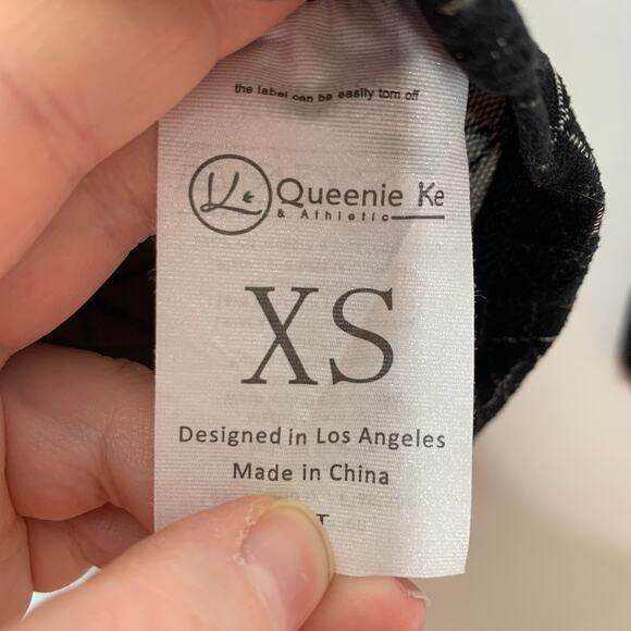 QueenieKe women's black geometric print full zip slim fit running jacket XS - Picture 8 of 9